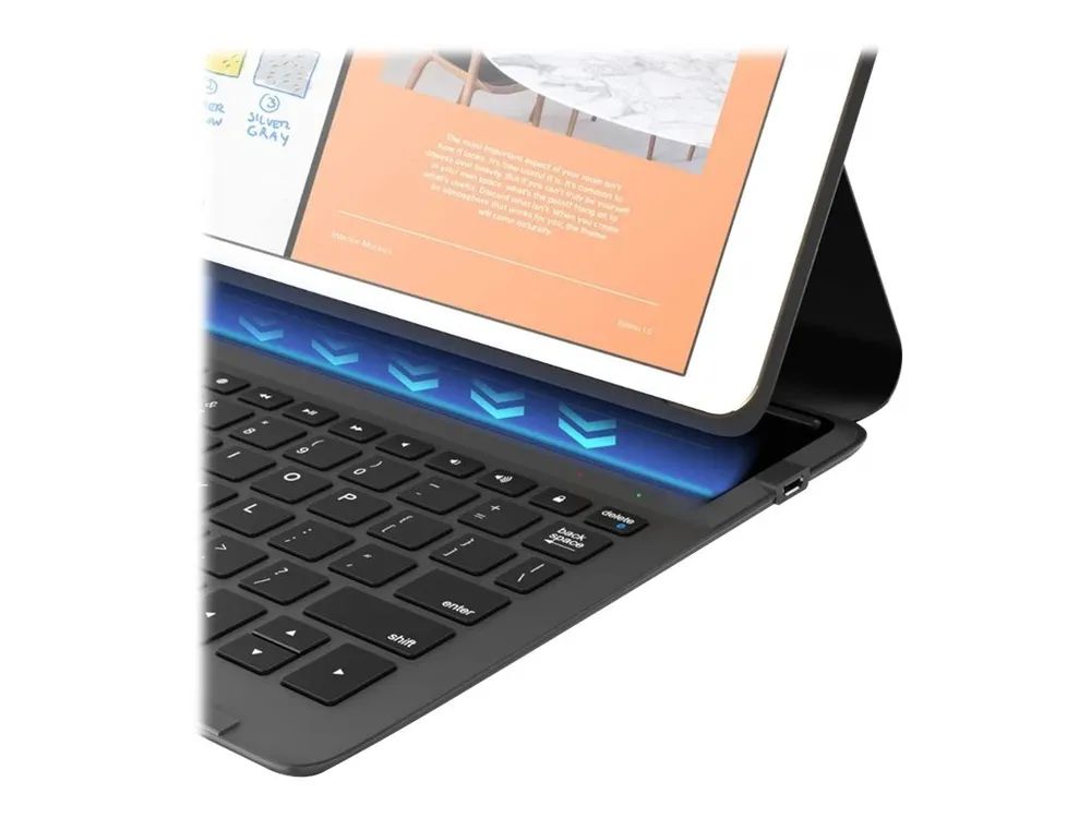 Inateck BK2006 - Tastatur und Foliohülle - kabellos - Bluetooth - QWERTY - Schwarz Tastatur, Schwarz Gehäuse - für Apple 10.2-inch iPad; 10.5-inch iPad Air (3. Generation)