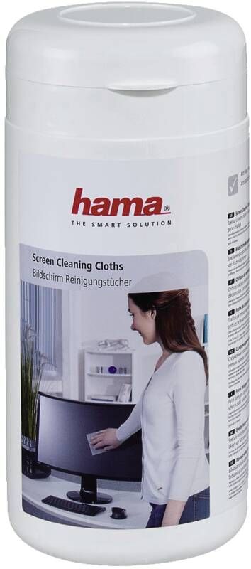 Hama 113806 Bildschirm-Reinigungstücher, 100 St