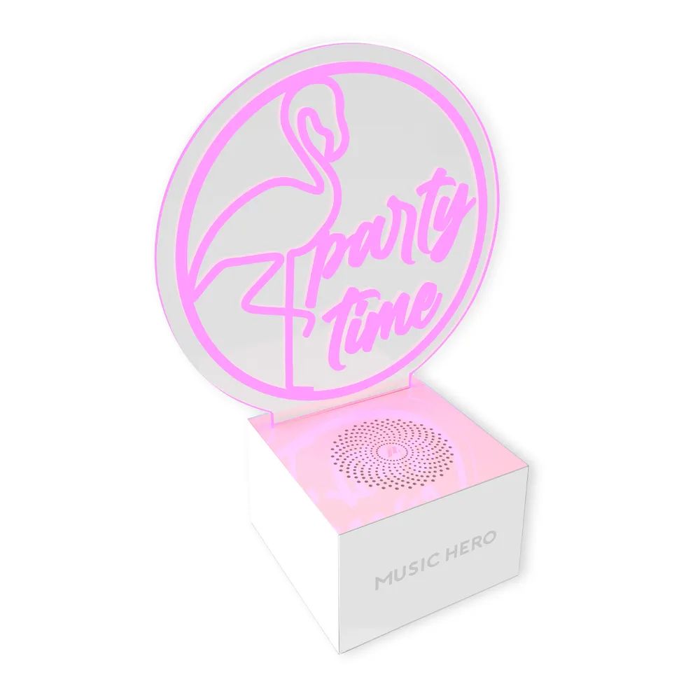 MUSIC HERO PARTY TIME MOOD Bluetooth Lautsprecher mit LED Schriftzug
