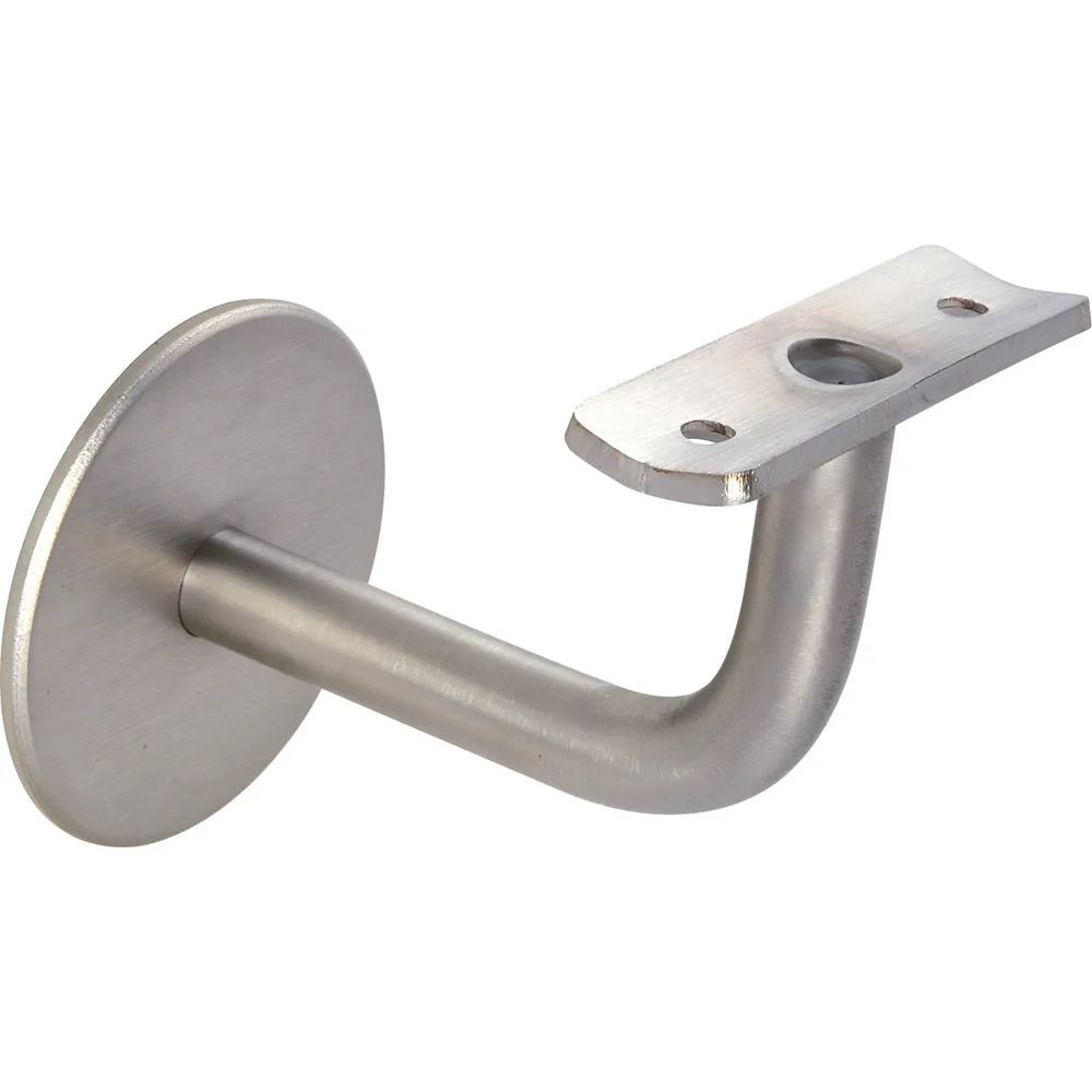 Schösswender Handlaufträger mit Winkel, Ros. ø 60 mm, Wandabstand 74 mm, Edelstahl matt