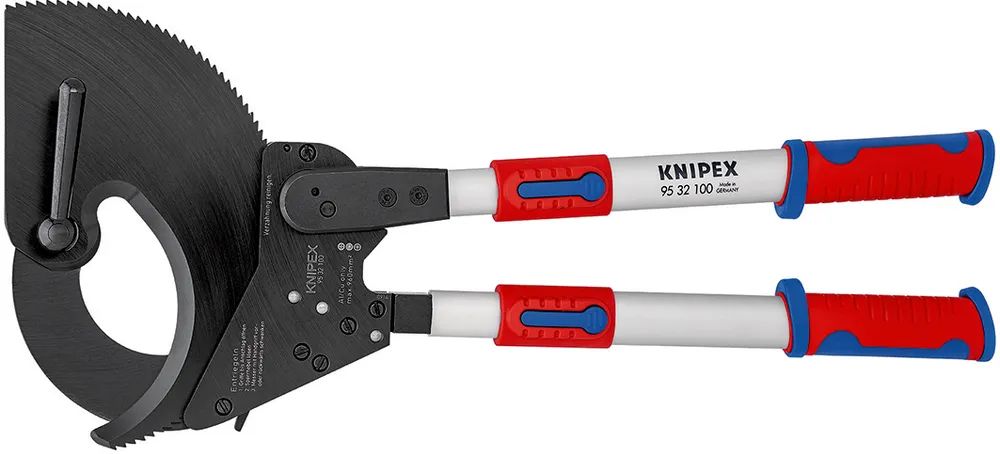 KNIPEX Kabelschneider (Ratschenprinzip) mit Teleskopschenkeln mit Mehrkomponenten-Hüllen 680 mm