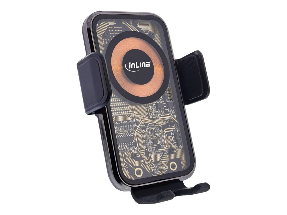 InLine KFZ Smartphone Halterung - ONE TOUCH QI 2 - universal - Wireless Charger