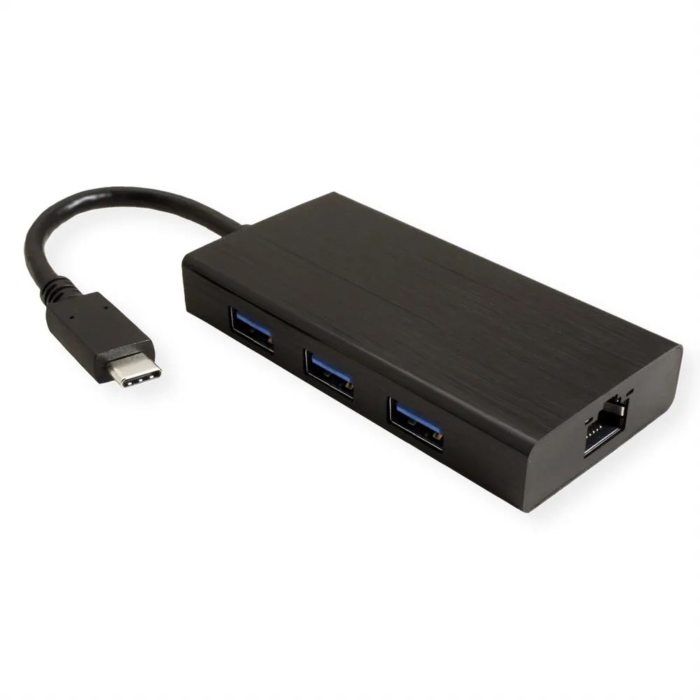 VALUE USB 3.2 Gen 1 Typ C zu Gigabit Ethernet Konverter + Hub