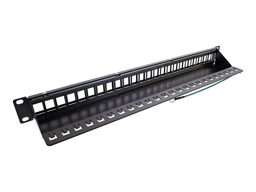 InLine Patchfeld 24-fach - Keystone Leerblech Patchpanel - 19" - 1HE - schwarz