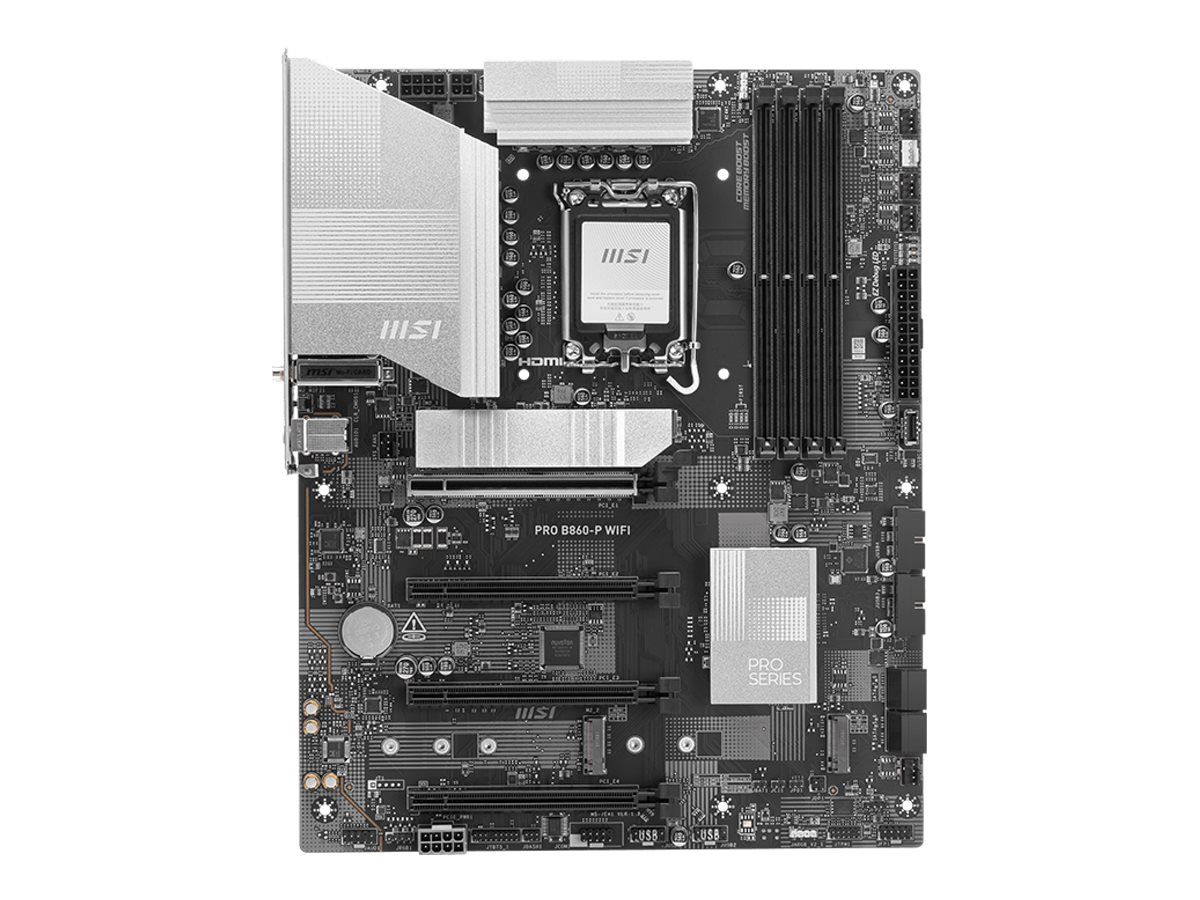 MSI PRO B860-P WIFI - Motherboard - ATX - LGA1851-Sockel - B860 Chipsatz - USB 3.2 Gen 2, USB 3.2 Gen 1 - 5 Gigabit Ethernet, Wi-Fi 7 - Onboard-Grafik (CPU erforderlich)