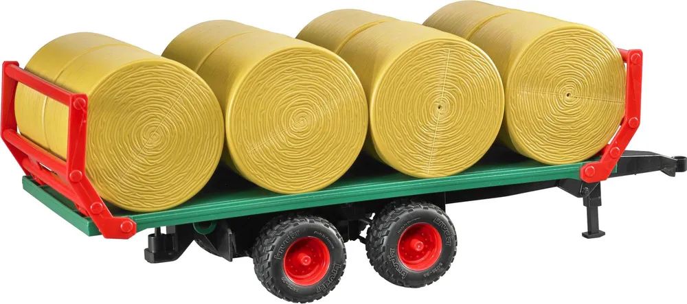 Bruder Bale transport trailer with 8 round bales - Grün - Orange - Rot