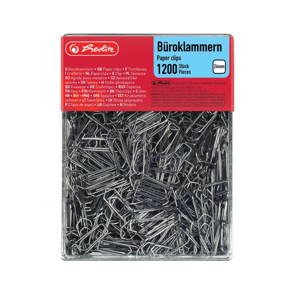 herlitz Büroklammer 26mm verzinkt 1.200 Stück
