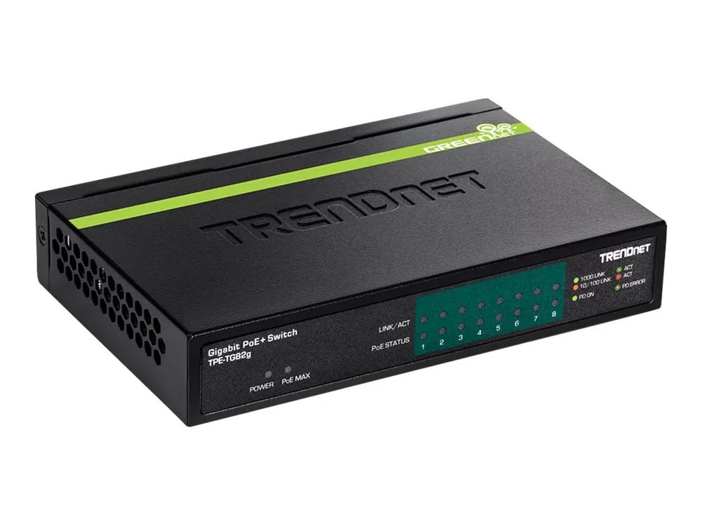 TRENDnet TPE TG82G - Switch - 8 x 10/100/1000 (PoE+)