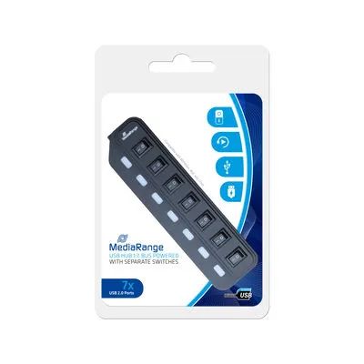 Media Range MediaRange USB 2.0 Hub/Verteiler 1:7 mit separaten Schaltern