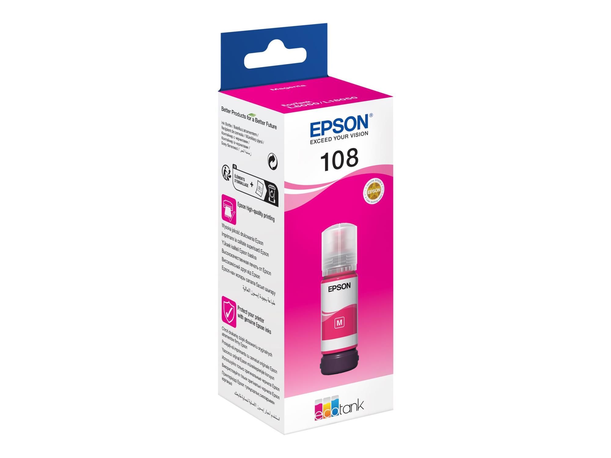 Epson Ink/108 EcoTank Magenta ink bottle
