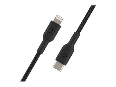 Belkin BoostCharge - Lightning-Kabel - 24 pin USB-C männlich zu Lightning männlich - 2 m - Schwarz - USB-Stromversorgung (18 W)