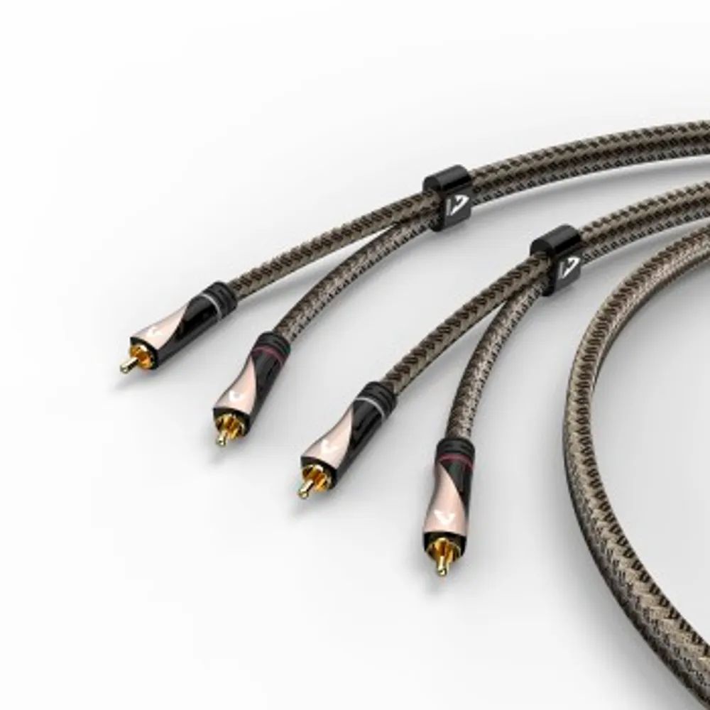 Avinity Audio-Kabel, 2 Cinch-Stecker - 2 Cinch-Stecker, Gewebe, vergoldet, 1 m