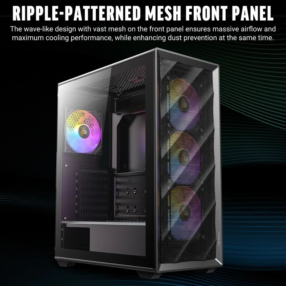 ANTEC AX85 ARGB PC Gehäuse Midi Tower Gaming ATX, schwarz