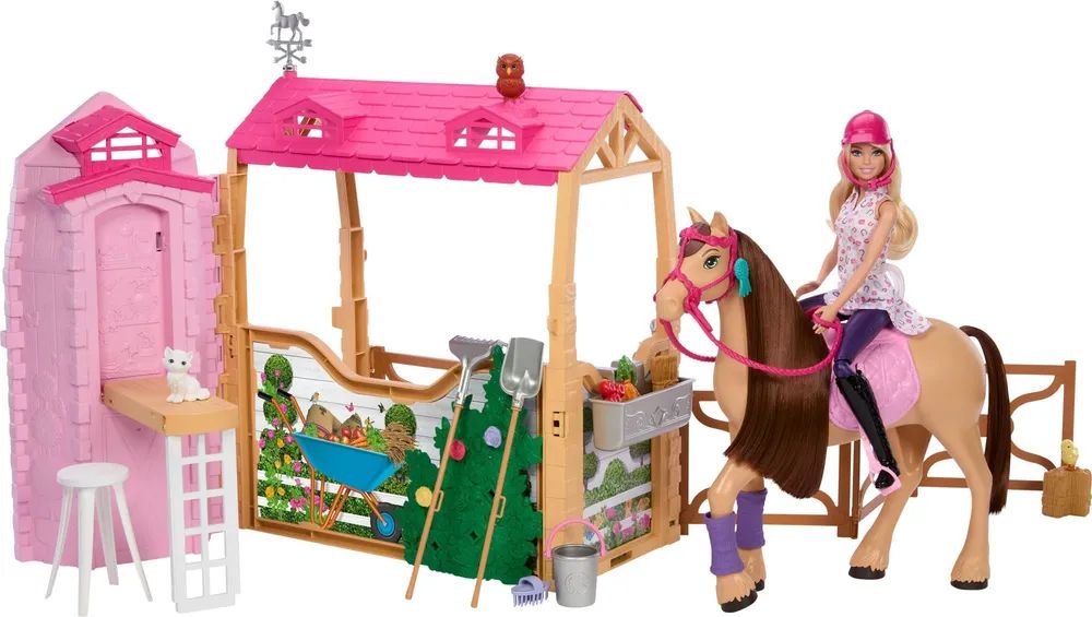 Mattel GmbH BRB Stall mit Puppe und Pferd