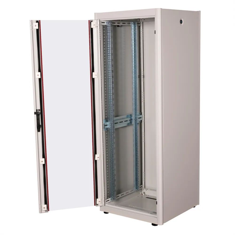 ROLINE 19-Zoll Netzwerkschrank Basic 32 HE, 600x600 BxT Glastür grau