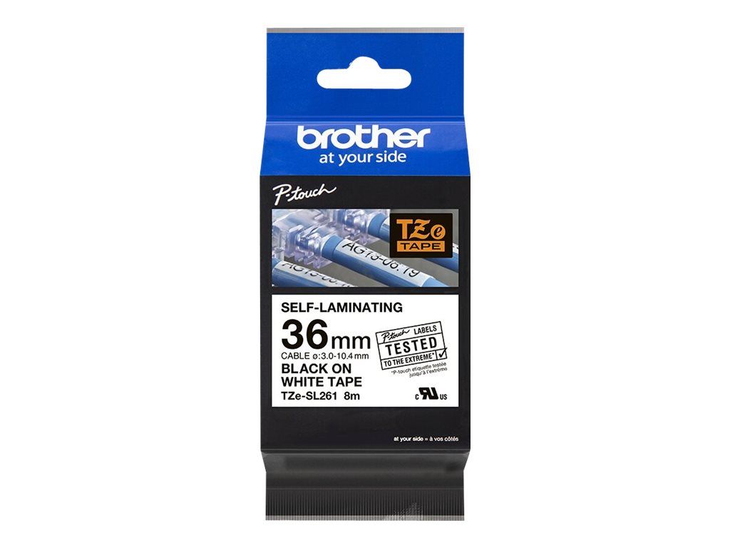 Brother TZe-SL261 - Selbstklebend - Schwarz auf Weiß - Rolle (3,6 cm x 8 m)