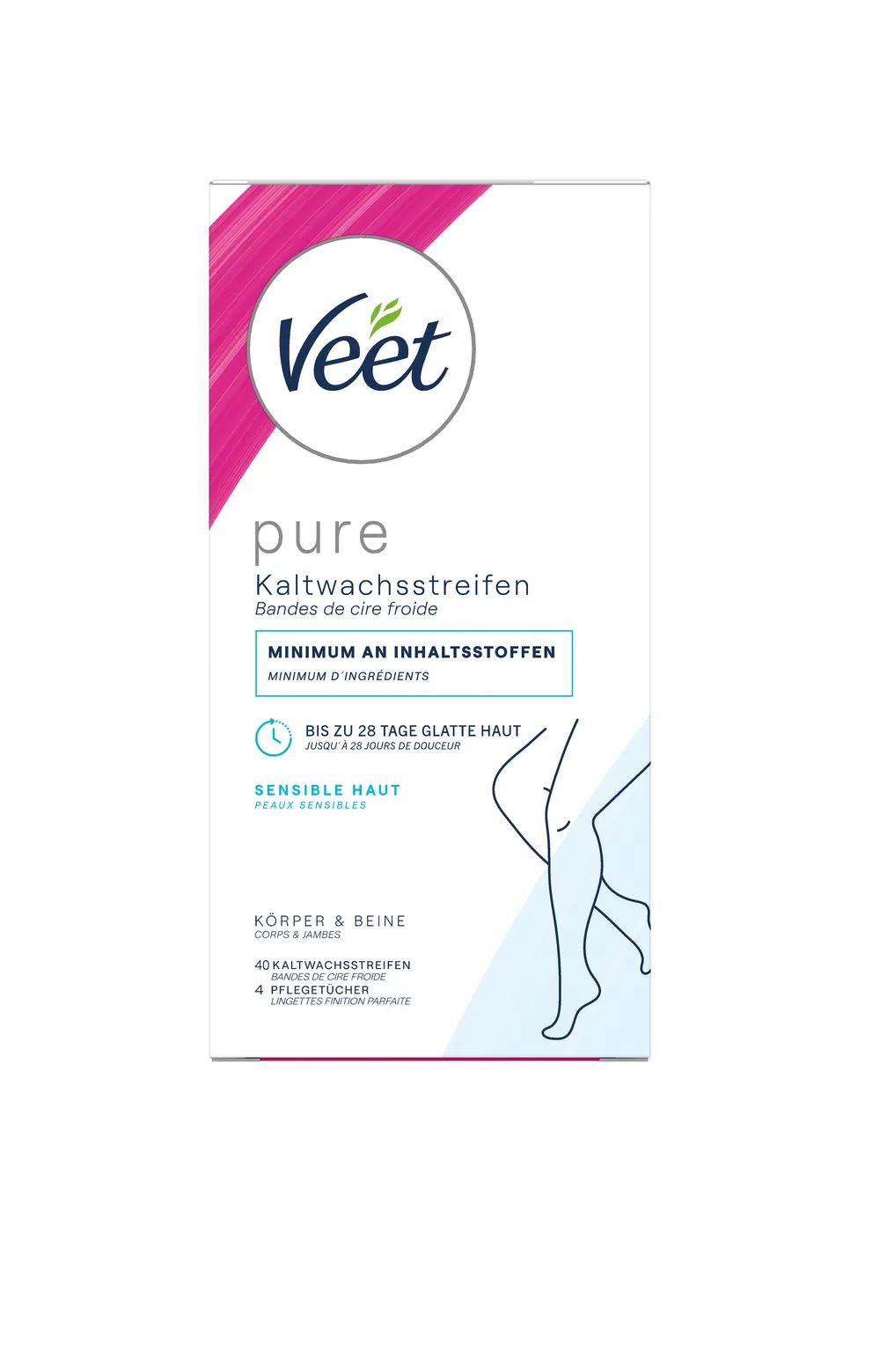 Veet Kaltwachsstreifen Beine Sensible Haut 40er