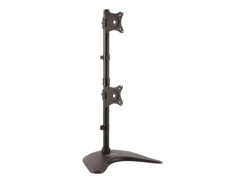 StarTech.com Vertikale Dual Monitorhalterung - Heavy Duty Stahl - Für VESA Monitore bis zu 27 Zoll - Verstellbarer zweifach Moniotrständer - Aufstellung für 2 Monitore - stabiler Stahl - Schwarz - Bildschirmgröße: 33-68.6 cm (13"-27")