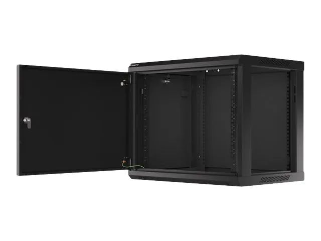 Lanberg WF01 64/66 V2 Series - Schrank Netzwerkschrank - geeignet für Wandmontage - Schwarz, RAL 9004 - 9U - 48.3 cm (19")