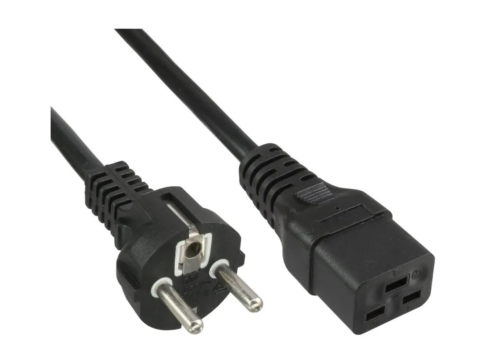 InLine Netzkabel 16A - Schutzkontakt gerade/Kaltgerätestecker IEC320/C19 - 2m