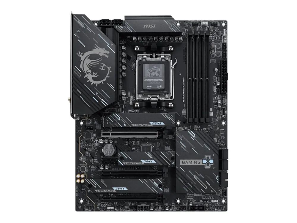 MSI X870E GAMING PLUS WIFI - Motherboard - ATX - Socket AM5 - AMD X870E Chipsatz - USB4, USB-C 3.2 Gen 2x2, USB-C 3.2 Gen2, USB 3.2 Gen 2, USB 3.2 Gen 1 - Wi-Fi 7, 5 Gigabit Ethernet, Bluetooth - Onboard-Grafik (CPU erforderlich)