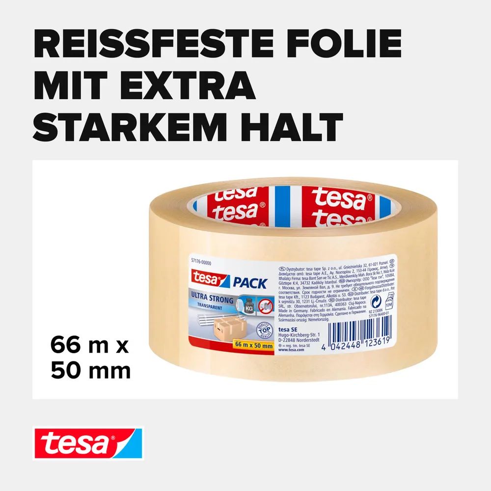 Tesa Tesapack Ultra Strong - Packband - 50 mm x 66 m
