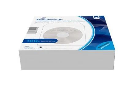 Media Range MediaRange Papiertaschen mit Sichtfenster klebende Lasche weiß 1x100