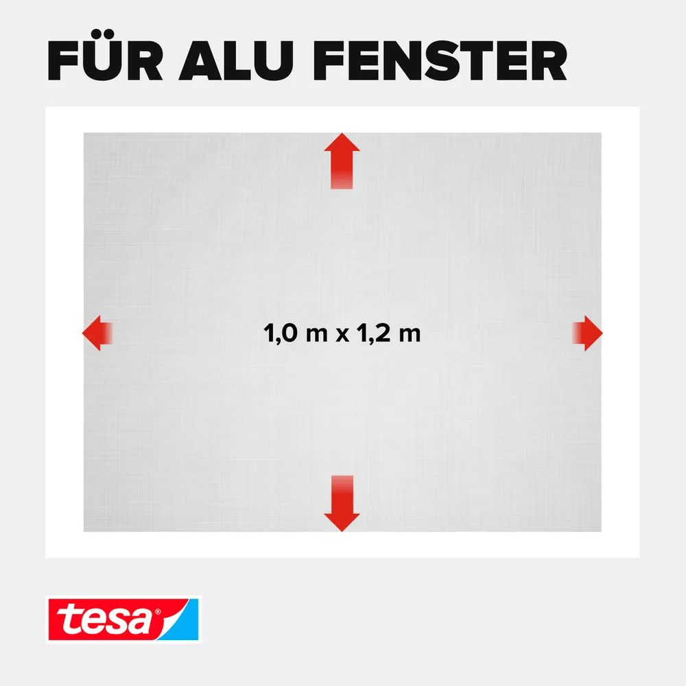 t﻿esa® Ersatz-Fliegengitter Aluminium, grau, 1,00 x 1,20m