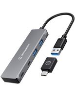 GrauGear G-HUB2A2C-AC - USB 3.2 Gen 1 (3.1 Gen 1) Type-A + Type-C - USB 3.2 Gen 1 (3.1 Gen 1) Type-A - USB Typ-C - 5000 Mbit/s - Silber - Aluminium - Rundkabel