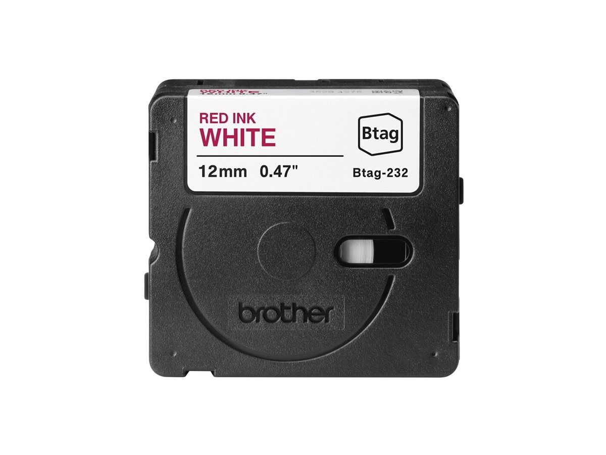 Brother BTAG-232 - Rot auf Weiß - Rolle (1,2 cm x 4 m)