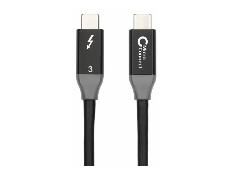 MicroConnect TB3005 - Männlich - Männlich - 0,5 m - Schwarz - 40 Gbit/s - 1 Stück(e)
