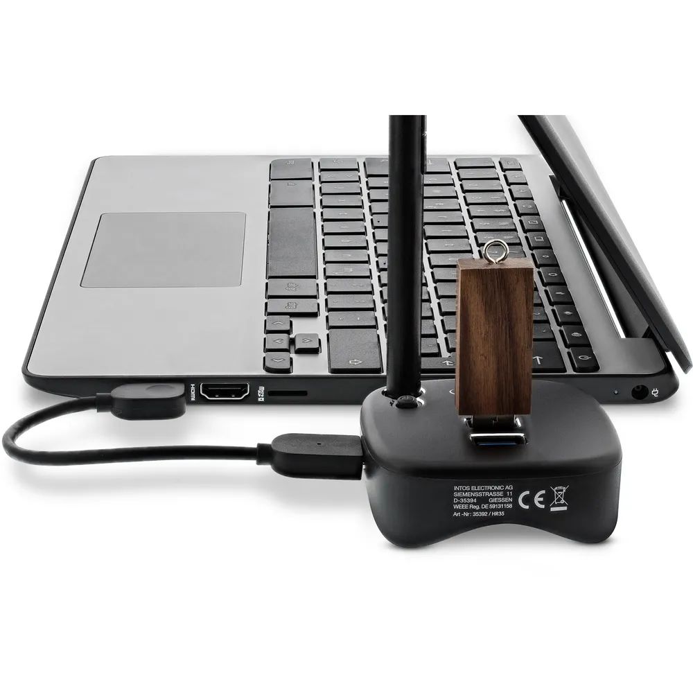 InLine USB 3.0 Multiadapter - 2xUSB-A - RJ45 - SD/MicroSD Cardreader - schwarz