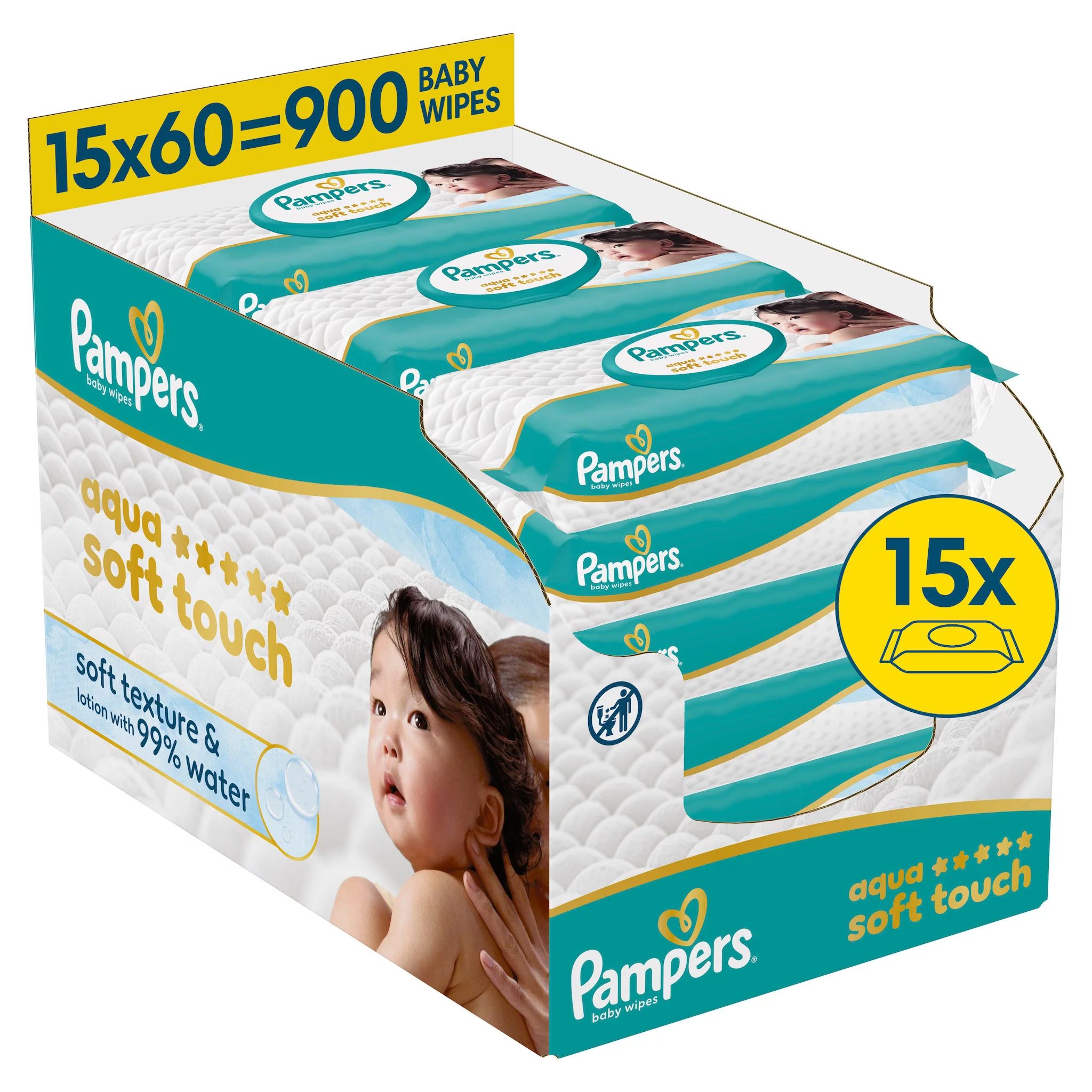 Pampers Feuchte Tücher Aqua Soft touch 15x