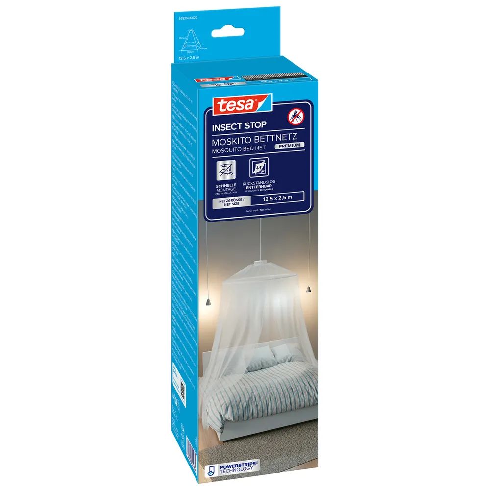 tesa® Moskitonetz Comfort Bed 2,00 × 2,00 × 2,20m Insektenschutz