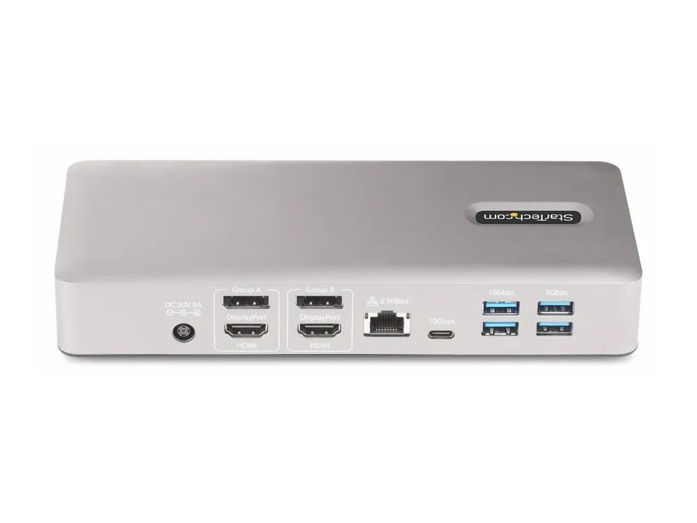 StarTech.com Thunderbolt 4 Multi-Display Docking Station, Quad/Triple/Dual Monitor Dock, 2x HDMI/2x DisplayPort, 7x USB Hub, 2.5 Gigabit Ethernet, 98W Power Delivery, for Windows/MacBook - TB4 Host Cable (132UE-TB4USB4DOCK)