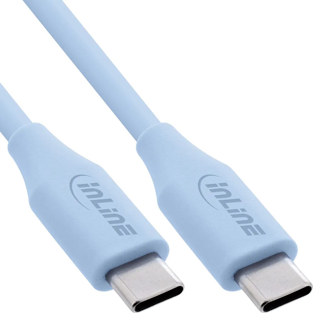 InLine USB 2.0 Kabel - USB-C Schnellladekabel 100W - Eisbonbon/blau 0,5m