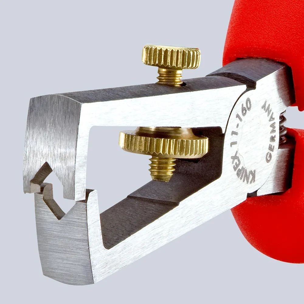 KNIPEX Abisolierzange mit Öffnungsfeder, universal mit Mehrkomponenten-Hüllen schwarz atramentiert 160 mm