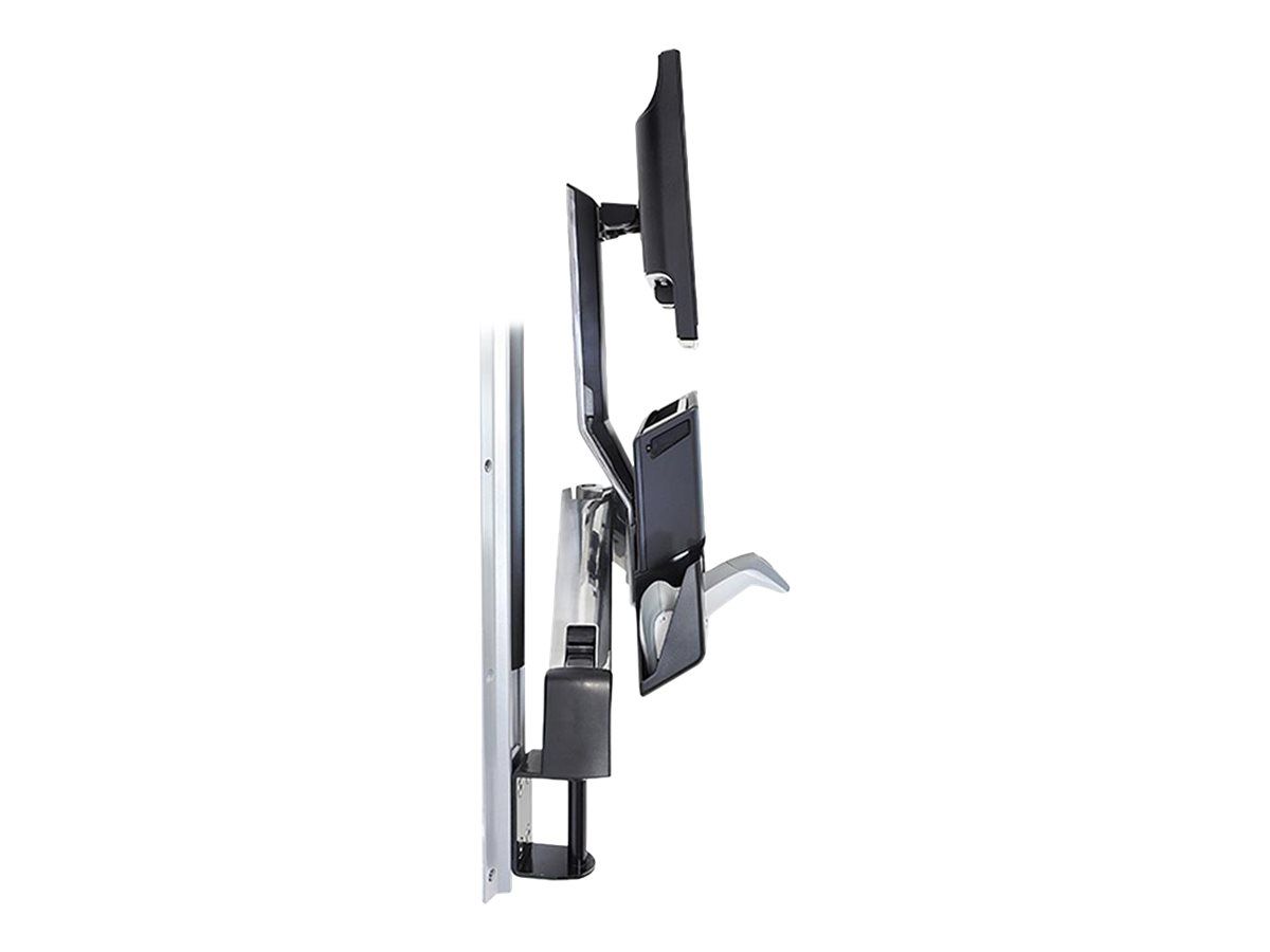 Ergotron Sit-Stand Combo System with Worksurface and Small CPU Holder - Befestigungskit (Griff, CPU-Halter, 2 Schienenabdeckungen, 2 Kabelkanäle, Handgelenkkissen, Display-Halterung, Tastatur-Tablett, CPU Wandhalterung, Mausablage zum Herausziehen, V