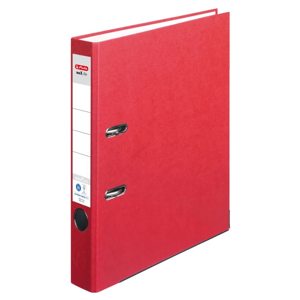 herlitz Ordner maX.file nature plus, A4, 5cm, rot