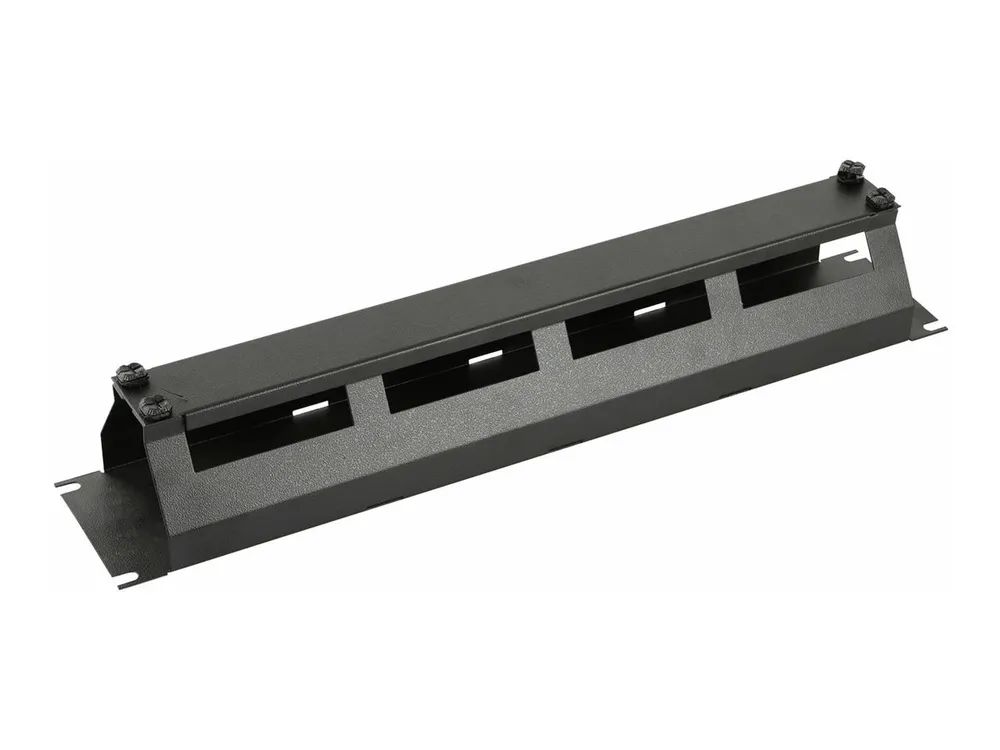 Lanview by Logon - Rack-Kabelorganizer - with cover - Rack montierbar - Schwarz, RAL 9005 - 2U - 48.3 cm (19")