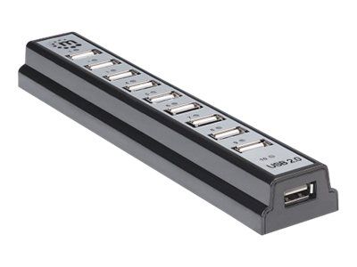 Manhattan USB-A 10-Port Desktop Hub, 10x USB-A Ports, 480 Mbps (USB 2.0)