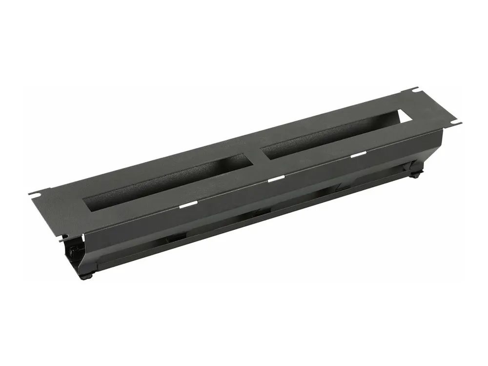Lanview by Logon - Rack-Kabelorganizer - with cover - Rack montierbar - Schwarz, RAL 9005 - 2U - 48.3 cm (19")