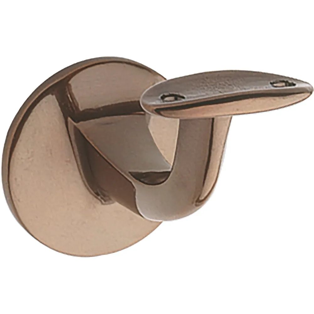 Marchesi Handlaufträger mit gewölbter Auflage, Wandabstand 65mm, Messing patiniert