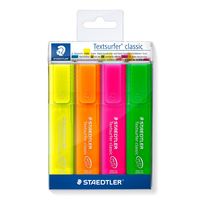 STAEDTLER Textsurfer classic 364 - Textmarker - verschiedene Farben - Pigmenttinte - 1-5 mm (Packung mit 4)