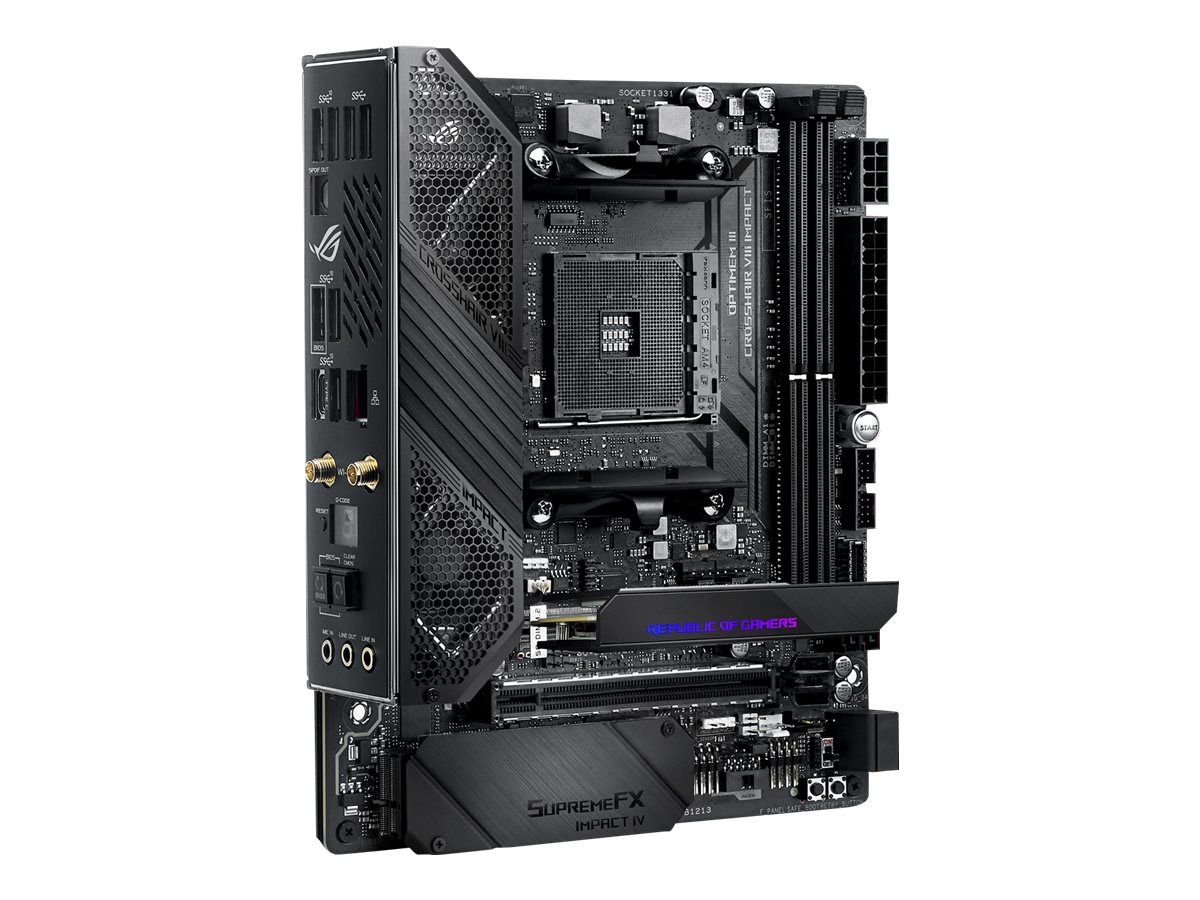 ASUS ROG Crosshair VIII Impact - Motherboard - ATX - Socket AM4 - AMD X570 Chipsatz - USB-C Gen2, USB 3.2 Gen 1, USB 3.2 Gen 2 - Gigabit LAN, 2.5 Gigabit LAN - HD Audio (8-Kanal)
