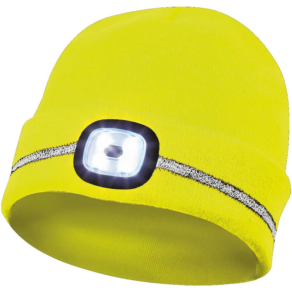 GEBOL Haube mit Reflektionsstreifen und LED-Lampe gelb