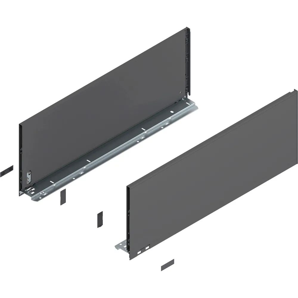 BLUM LEGRABOX pure Zarge Höhe F, NL 650, Oriongrau-matt