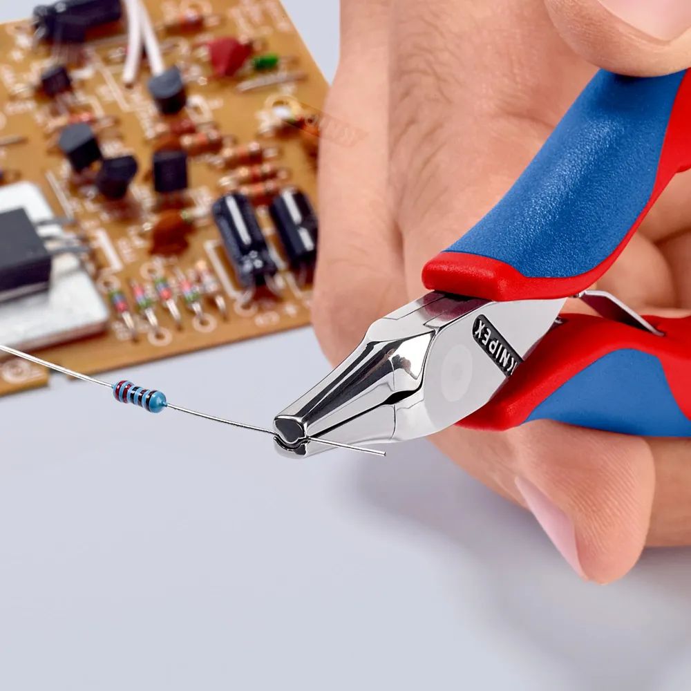 KNIPEX Elektronik-Bestückungszange mit Mehrkomponenten-Hüllen 130 mm