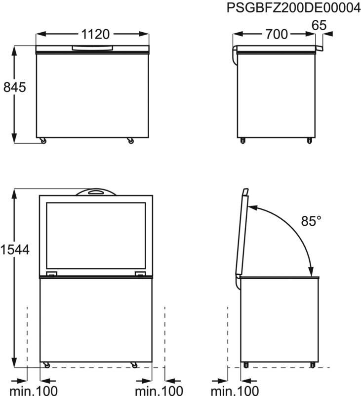 AEG GEFRIERTRUHE 308L 85X112CM / AHB531D1LW WS 922718141