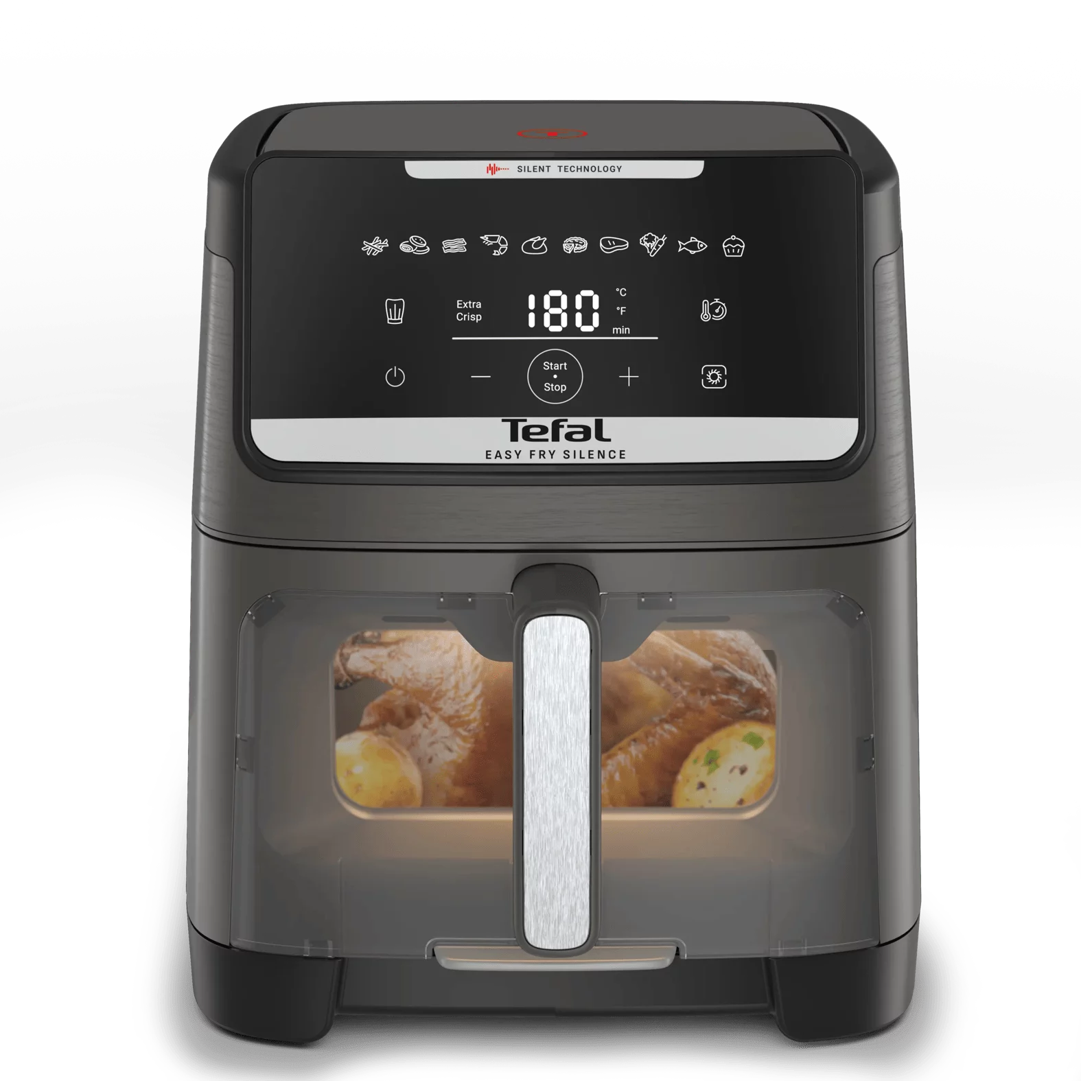 Tefal EY846H Heißluftfritteuse Easy Fry Silence Coal Vision (7L)